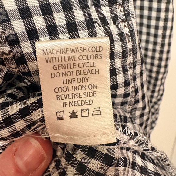 Max Studio Gingham Black and White Blouse Size Large – Tiered, Lightweight, Boho - Picture 10 of 14